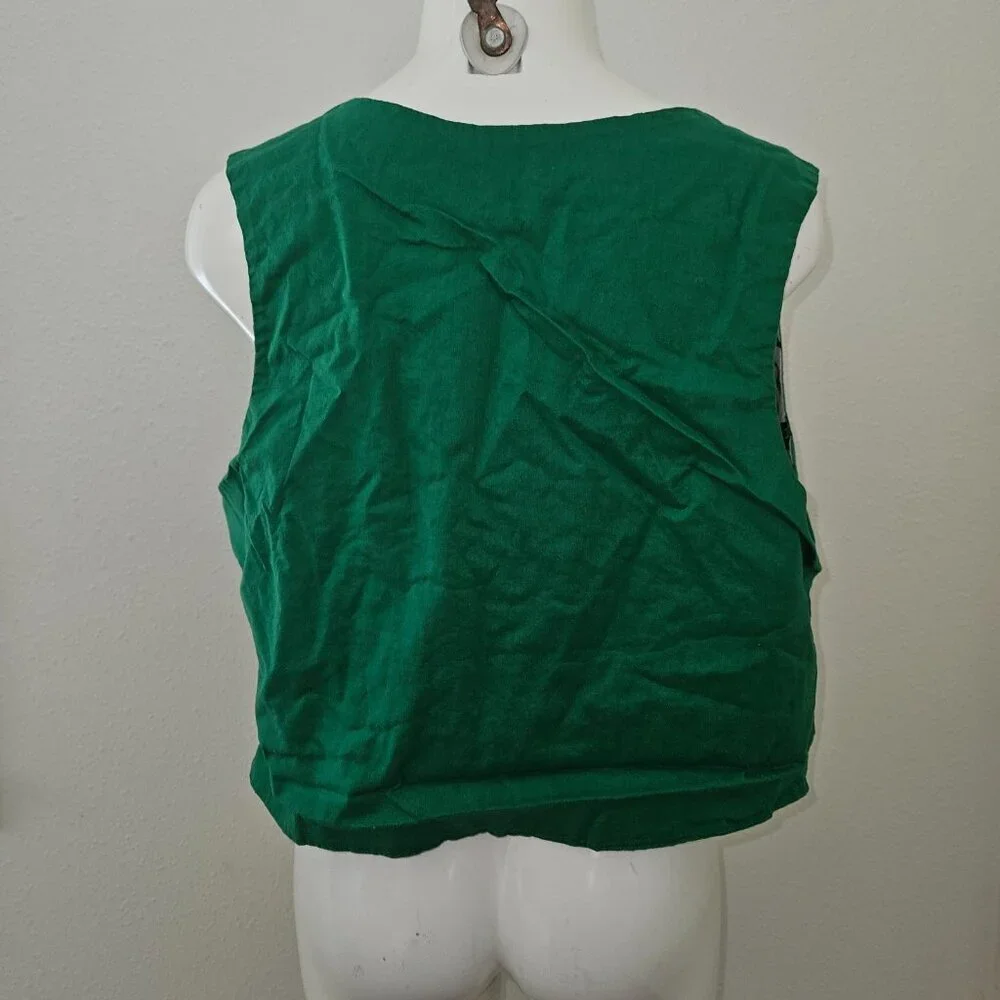 Handmade St Patrick's Day Reversible Vest Green Leprechaun Child Lg? Adult Sm?